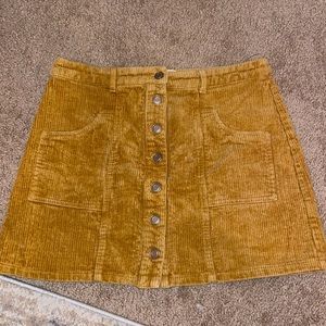 Peach Love orange/tan corduroy skirt size medium